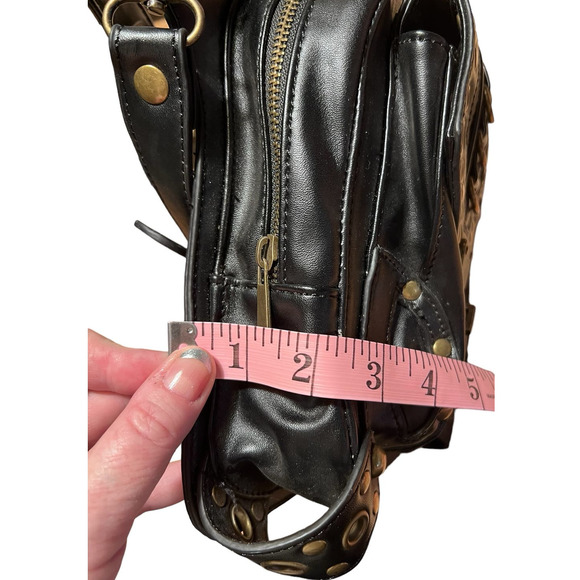 Black and Gold Studded Crossbody Bag - Picture 13 of 15